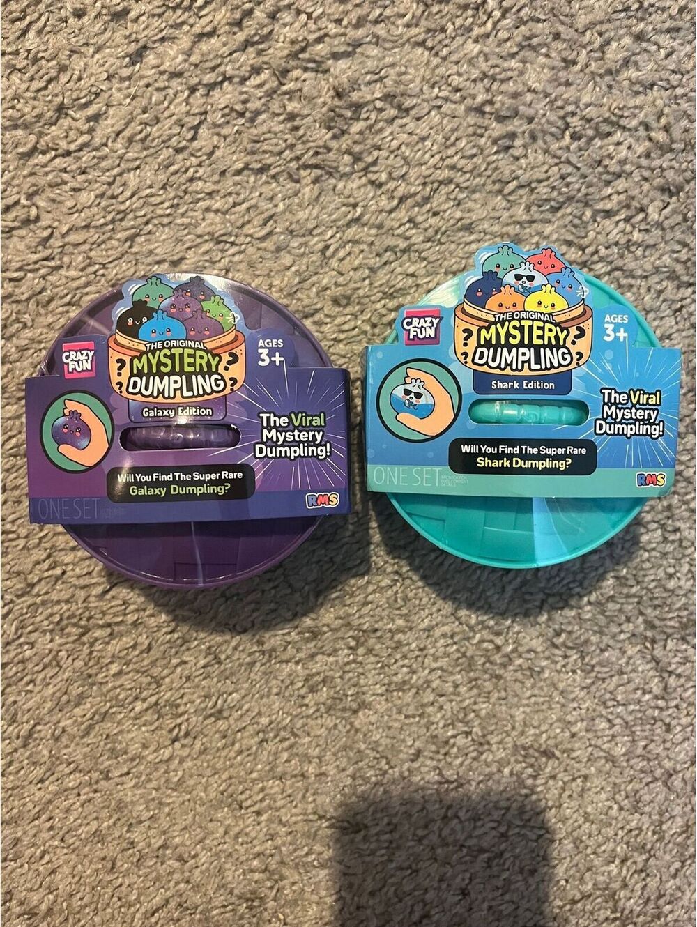 2 Pack RMS Mystery Squishy Dumplings Galaxy Shark Edition Authentic Viral Fidget